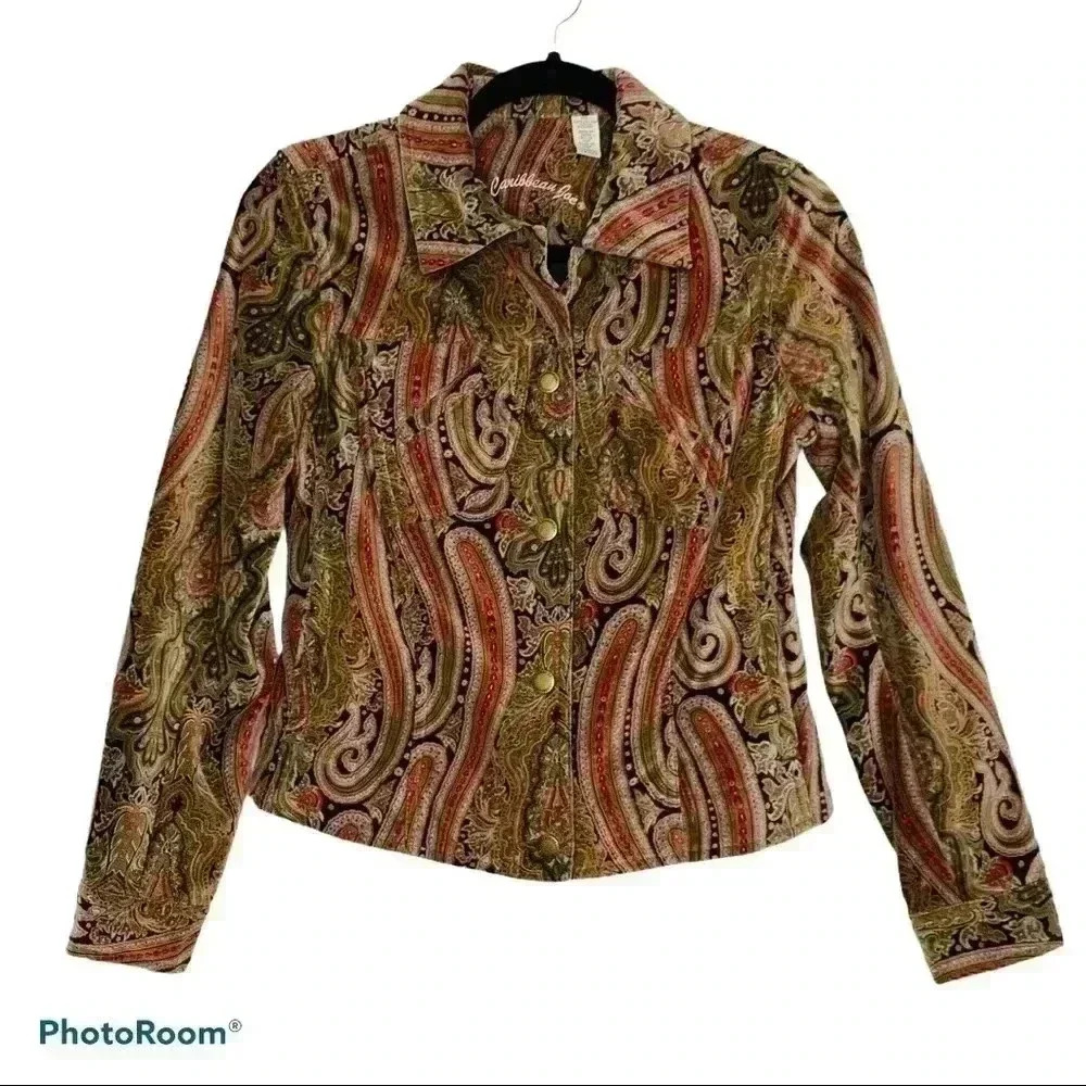 Vintage Caribbean Joe Paisley Jacket, Blazer